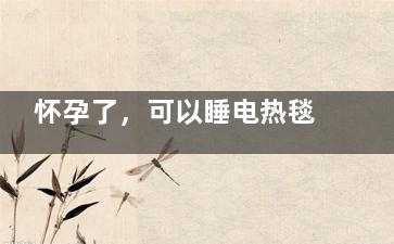 怀孕了，可以睡电热毯吗 怀孕能睡电褥来自子吗